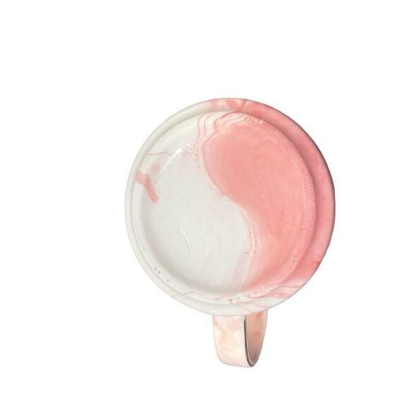 Pink Ceramic Coffee Mug with Black Heart Accent - Picture 4 of 4